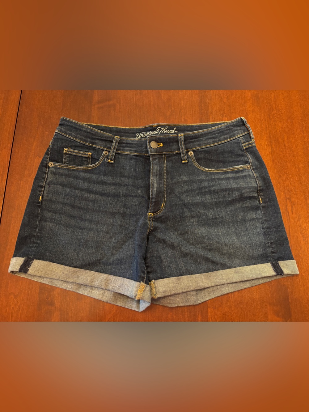 Universal Thread Dark Blue Rolled Cuff Denim Shorts
